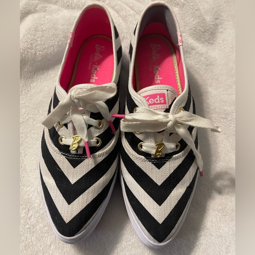 Keds Black and White Barbie Edition Retro Sneakers, size 7.5